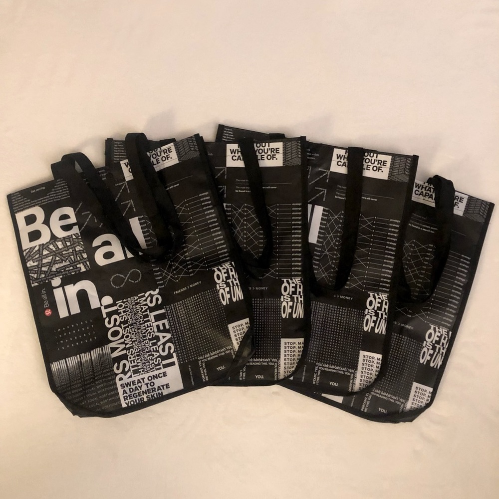 Bundle of 4 Lululemon Large Tote Bags - Black